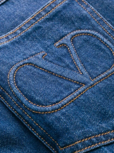 Shop Valentino Vlogo Wide-leg Jeans In Blue