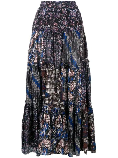 Shop Ulla Johnson Asilia Printed Maxi Skirt In Blue