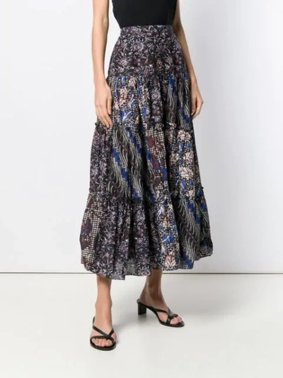 Shop Ulla Johnson Asilia Printed Maxi Skirt In Blue