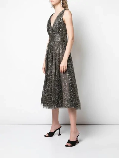 Shop Marchesa Notte Sequinned V-neck Gown In Black