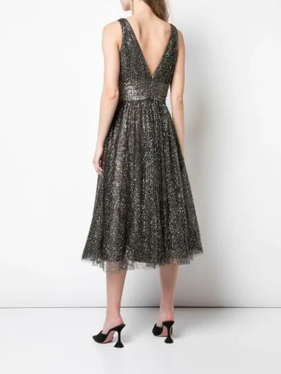 Shop Marchesa Notte Sequinned V-neck Gown In Black