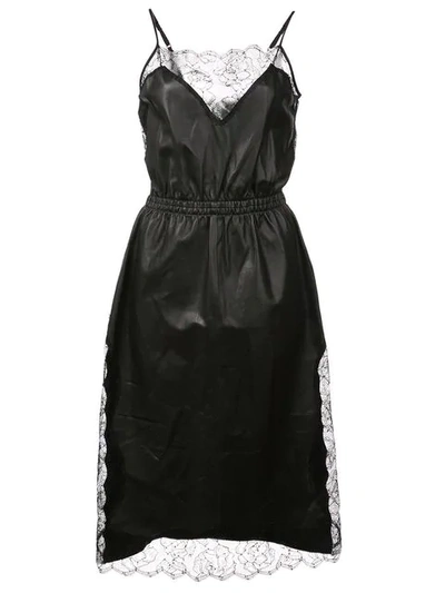 Shop Fleur Du Mal Rose Laced Dress In Black