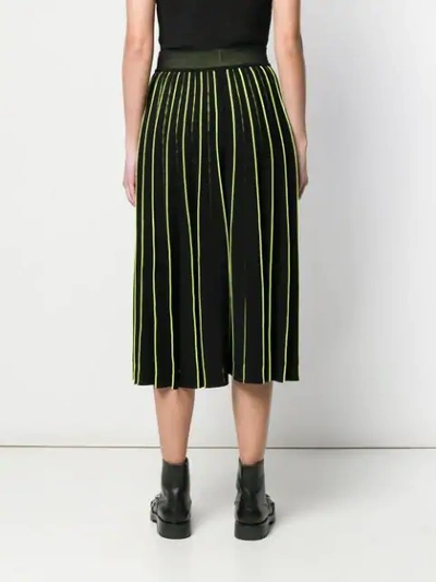 Shop Off-white Knit Plisse Skirt - Black