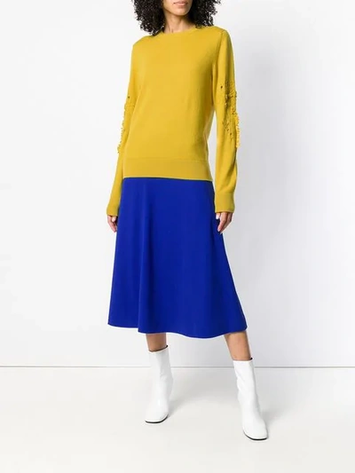 Shop Barrie Romantic Timeless Cashmere Round Neck Pullover In Yellow