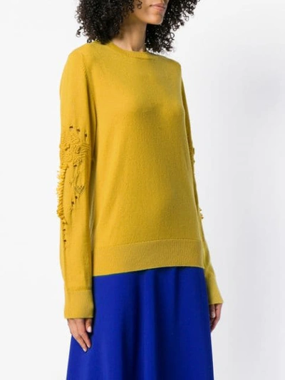 Shop Barrie Romantic Timeless Cashmere Round Neck Pullover In Yellow