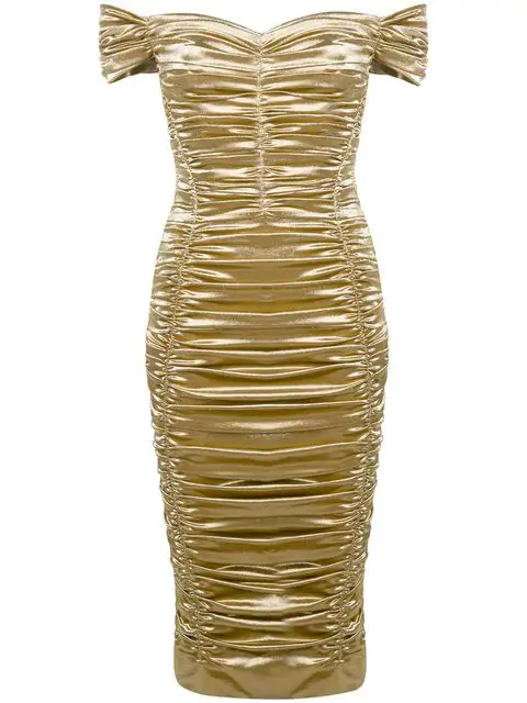 dolce and gabbana gold dress