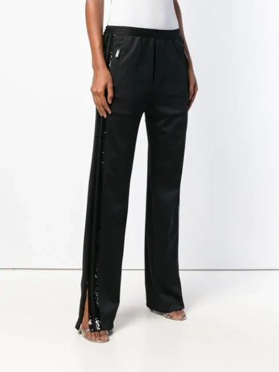 Shop Dsquared2 Sequin Embellished Sports Trousers In Black
