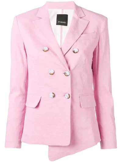 Shop Pinko Double Breasted Blazer In Pink