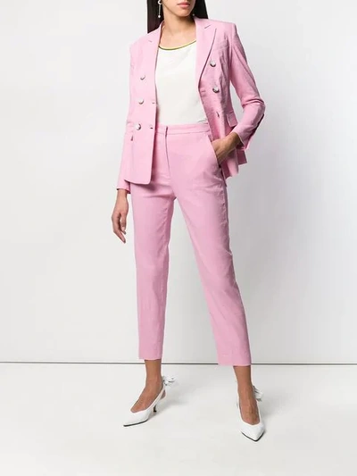 Shop Pinko Double Breasted Blazer In Pink