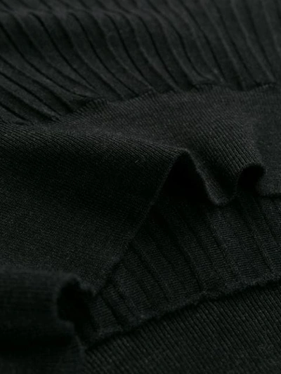 Shop Agnona Ribbed Knit Sweater In Black