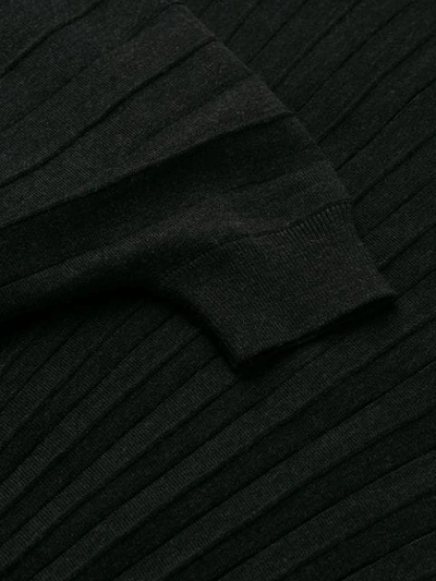 Shop Agnona Ribbed Knit Sweater In Black
