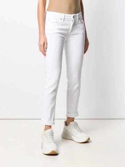 Shop Dondup Embroidered Skinny-fit Jeans In White