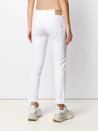 Shop Dondup Embroidered Skinny-fit Jeans In White