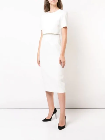 Shop Jason Wu Collection Layered Fitted Dress In White