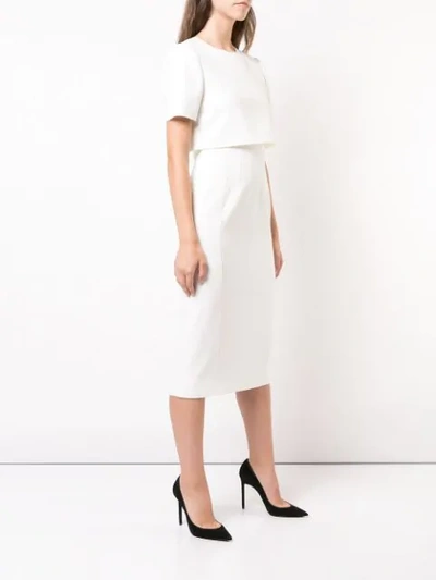 Shop Jason Wu Collection Layered Fitted Dress In White