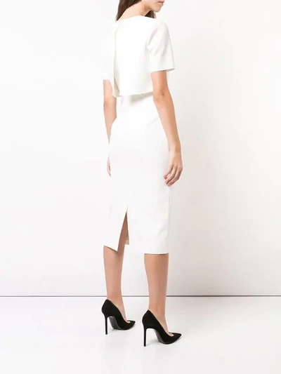 Shop Jason Wu Collection Layered Fitted Dress In White