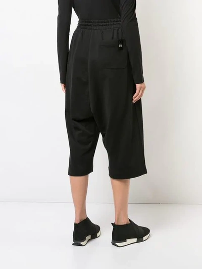 Shop Y-3 Cropped Drawstring Trousers - Black