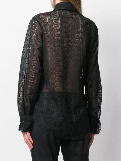 Shop Gucci Lace Shirt In Black