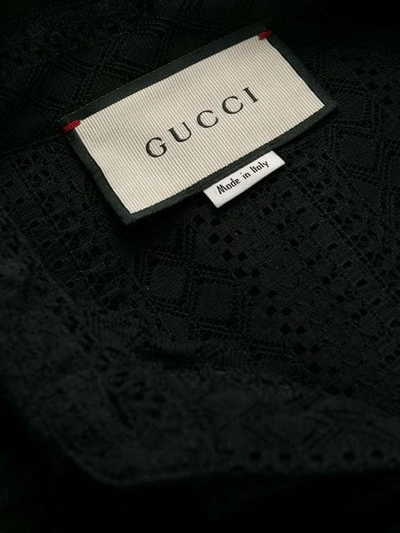 Shop Gucci Lace Shirt In Black