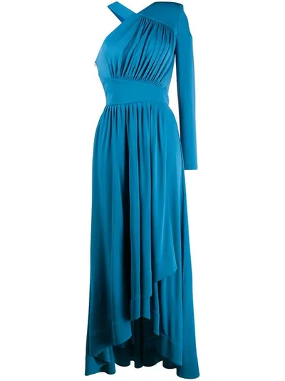 Shop Givenchy Asymmetric Draped Evening Dress In 457