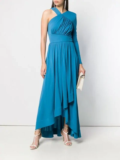 Shop Givenchy Asymmetric Draped Evening Dress In 457