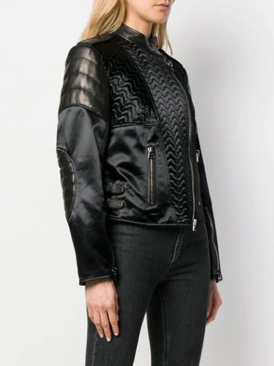 Shop Tom Ford Animal Print Leather Jacket In Black