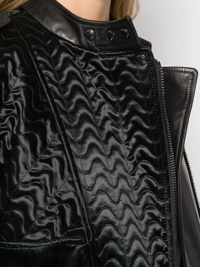 Shop Tom Ford Animal Print Leather Jacket In Black