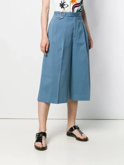 Shop Polo Ralph Lauren Cropped Wide-leg Trousers In 107 Light Blue