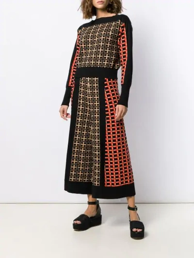 Shop Temperley London Checkered Jumper In Black