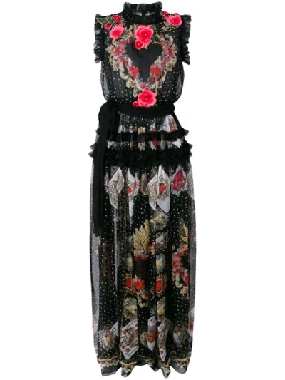 Shop Dolce & Gabbana Floral-print Dress In Black