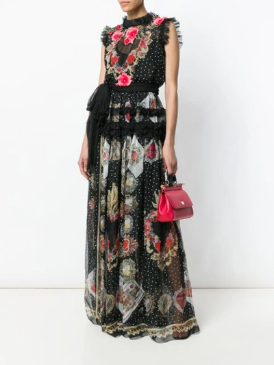 Shop Dolce & Gabbana Floral-print Dress In Black