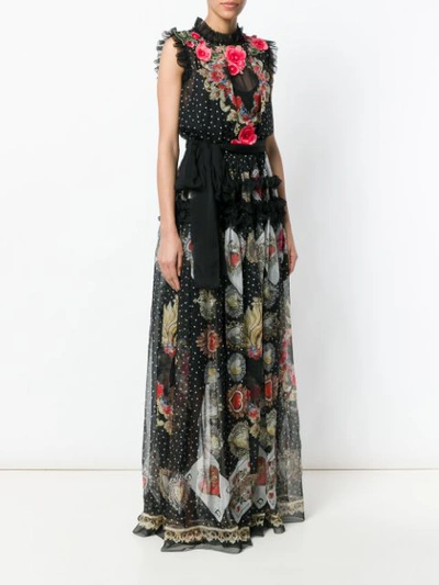 Shop Dolce & Gabbana Floral-print Dress In Black