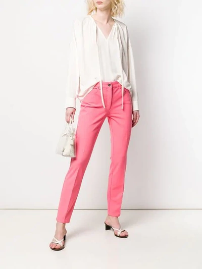 Shop Escada Tailored Straight Leg Jeans In Pink