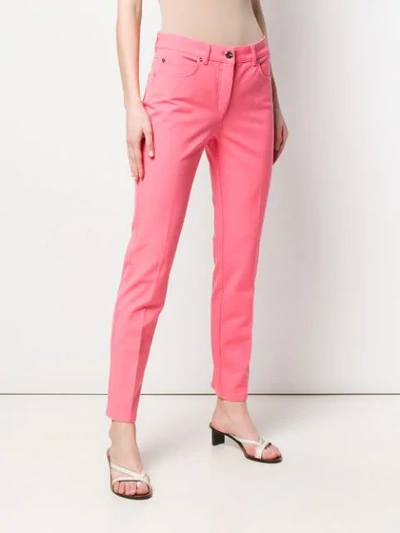 Shop Escada Tailored Straight Leg Jeans In Pink