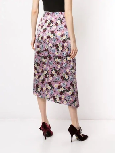 Shop Erdem Tamzin Floral Skirt In Purple