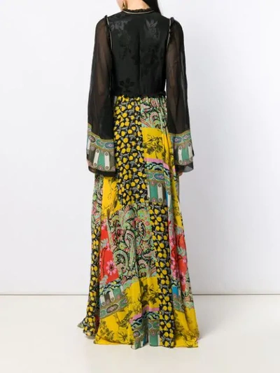 Shop Etro Patchwork-print Long Dress In Black