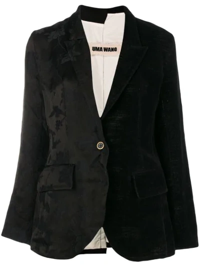 Shop Uma Wang Floral Jacquard Blazer In Black