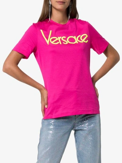 VERSACE 经典LOGO T恤 - 粉色