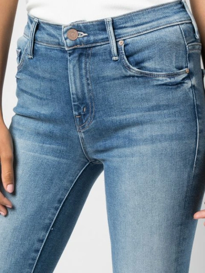 Mother The Weekender Fray High-rise Flared Jeans In Blue