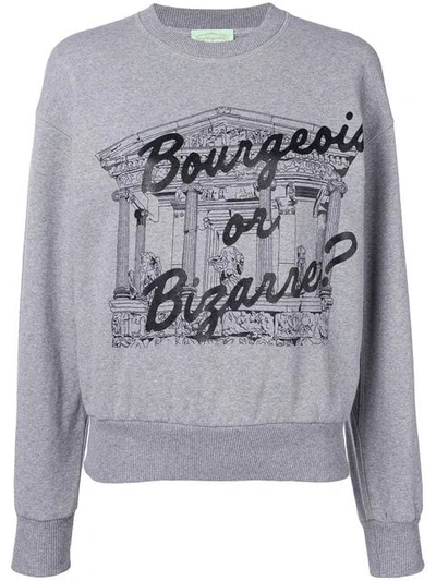 Shop Aries 'bourgeois Or Bizarre' Sweatshirt In Grey