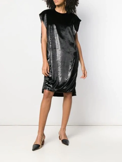 Poiret Shift Midi Dress In Black