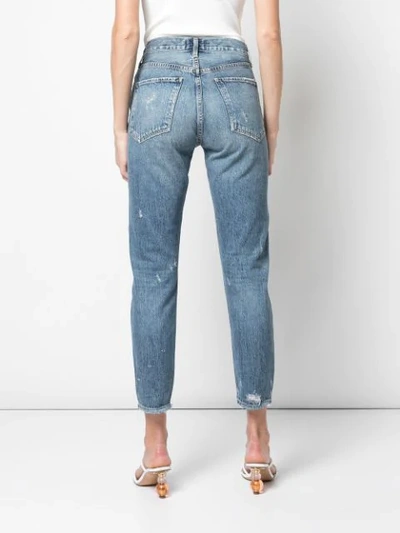 Shop Agolde Distressed High-rise Jeans In Blue