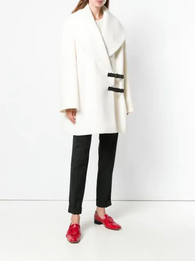 Shop Lanvin Wool Coat In White