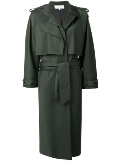Shop Carolina Ritzler Claude Trench Coat In Green