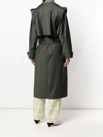 Shop Carolina Ritzler Claude Trench Coat In Green
