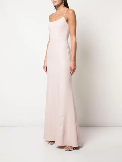 Shop Amsale Flared Sleeveless Gown In Pink