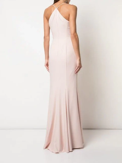 Shop Amsale Flared Sleeveless Gown In Pink