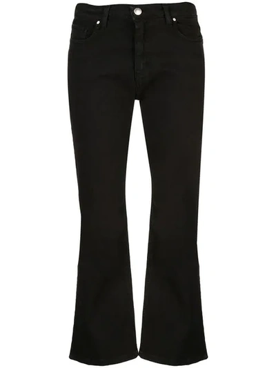 Shop Federica Tosi Cropped Slit Trousers In Black
