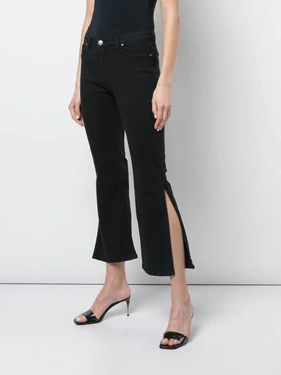 Shop Federica Tosi Cropped Slit Trousers In Black