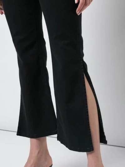 Shop Federica Tosi Cropped Slit Trousers In Black